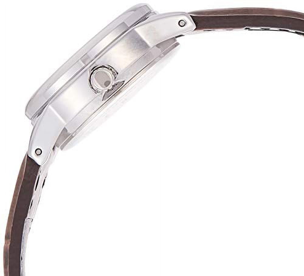 Casio LTP-V002L-7B2 Women's Standard Brown Leather Band Numbers Silver Dial Date Analog Watch