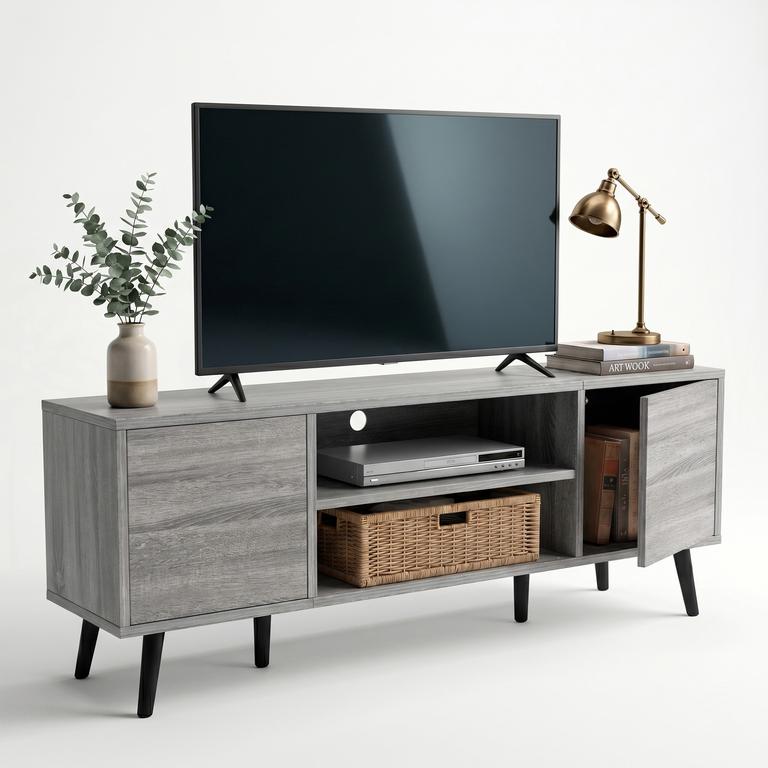 Homall Modern TV Stand for 55" TVs, Gray photo 2