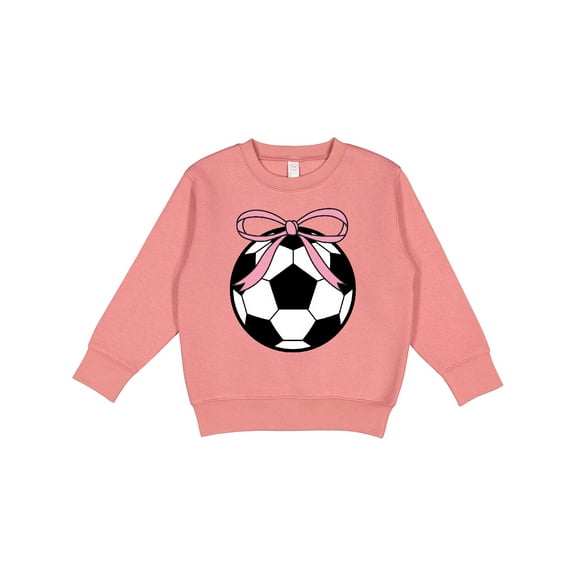 Inktastic Girls Soccer Ball Coquette Bow Toddler Sweatshirt