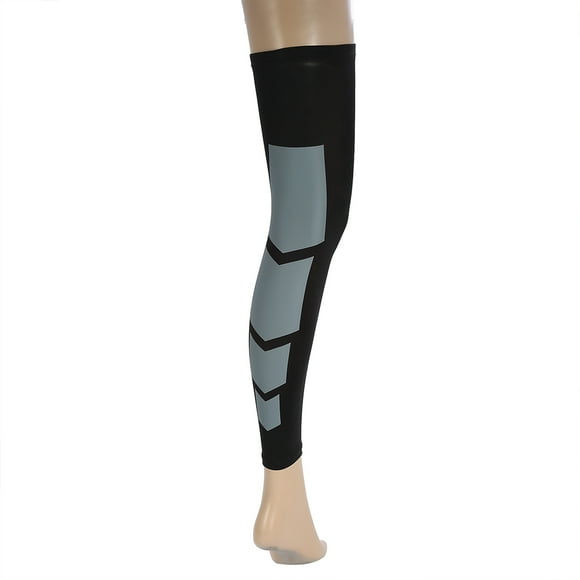 Emoshayoga Manchons de Compression pour Jambes complètes, Manchon de Compression élastique Anti-dérapant pour Les Sports de Plein air pour Homme et Femme M/L(L-Le Noir)