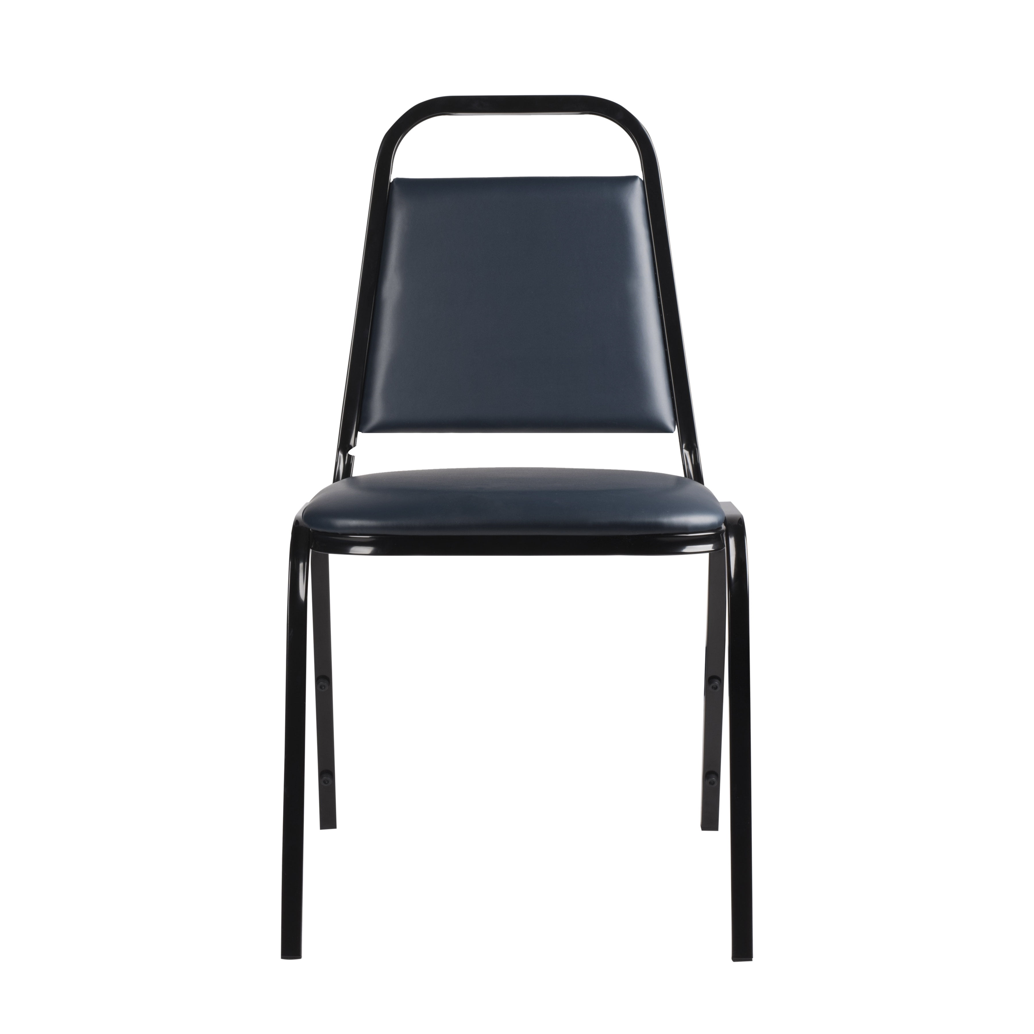Hampden Furnishings Stella Collection  Vinyl Padded Stack Chair, Dark Blue, Pack of 2