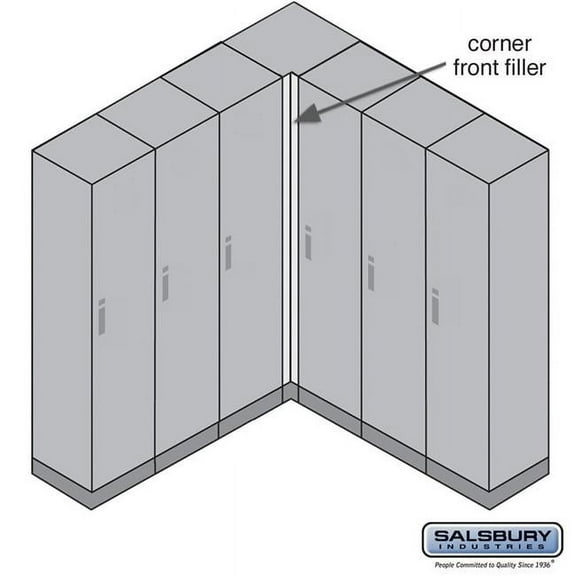 Salsbury Industries 44464RO Front Filler - Vertical - Corner for Premier Wood Lockers - Red Oak