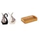 thumbnail image 1 of Figuras de cisne de cerámica y cesta de frutas tejida, colección de adornos de escritorio para estanterías, aniversarios, chimeneas, cuencos para serv, 1 of 8