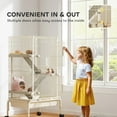 thumbnail image 5 of PawHut 4 Levels 47" Small Animal Cage, Large Rolling Metal Ferret Chinchilla Rabbit Cage with 5.9" Deep Tray, 3 Ramps, Water Bottle, Food Dish, Beige, 5 of 9