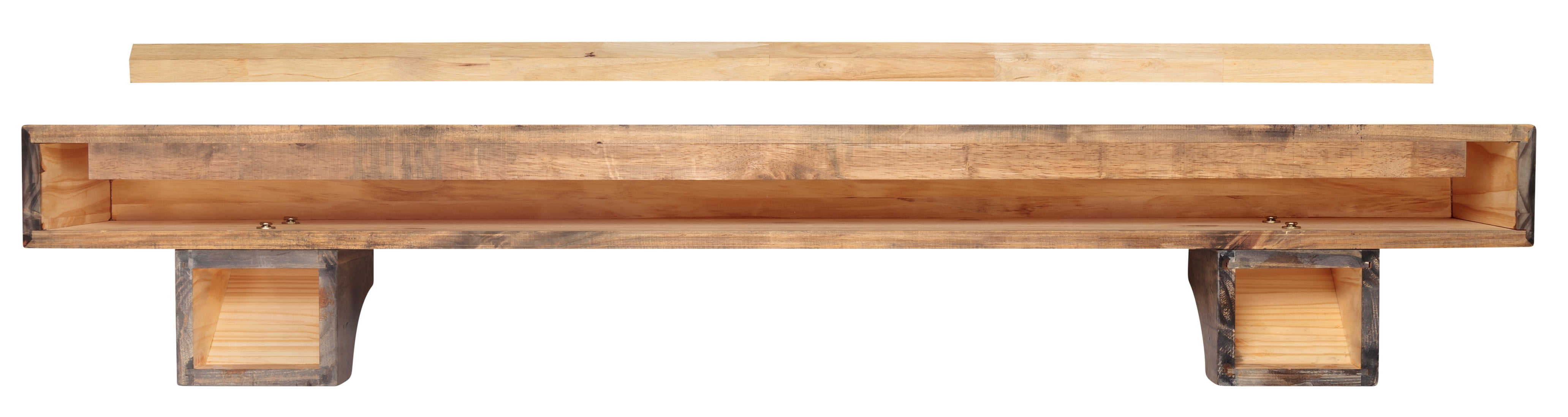 Pearl Mantels Shenandoah Hand Distressed and Hand Finished Premium Pine Wood Mantel Shelf, Antique Finish, 48"L & 9"D, Versatile Hanging Choices, with or without Corbels (Included)