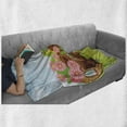 thumbnail image 6 of Tree Soft Flannel Fleece Throw Blanket, Friendly Smiling Worms in Wooden Tree House Animal Image, Cozy Plush for Indoor and Outdoor Use, 60" x 80", Apple Green Chocolate, by Ambesonne, 6 of 6