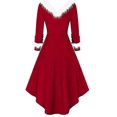 thumbnail image 2 of Vestidos de Navidad para mujer Vestido de manga larga con cuello en V Vestido de fiesta, 2 of 4