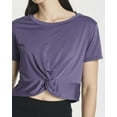 thumbnail image 3 of 5 Pack: Women's Short Sleeve Twist Front Crop Top Dry-Fit Athletic Crew Neck T-Shirt, 3 of 6