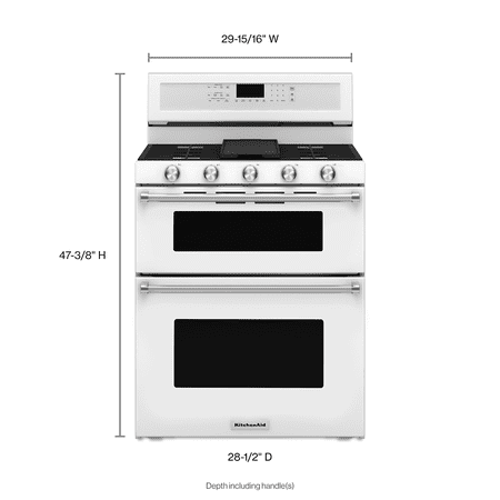 KitchenAid - 6.0 Cu. Ft. Self-Cleaning Freestanding Double Oven Gas Convection Range - White