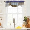 thumbnail image 3 of Purple Brown Tie Up Valance Curtains for Windows, Kitchen Curtains Window Treatments, Blue White Paint Mottled Painting Texture Short Window Shades Valances for Bedroom Bathroom Cafe 42"x12", 3 of 8