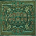thumbnail image 1 of Ahgly Company Machine Washable Indoor Square Animal Turquoise Blue Traditional Area Rugs, 7' Square, 1 of 4
