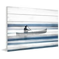 thumbnail image 4 of Parvez Taj Pt-Wnpw-11-Ww-45 30" x 45" "Blue Lake Canoe" Art Print On White Wood, 4 of 7