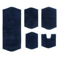 thumbnail image 2 of Home Weavers Waterford Collection 100% Cotton Non-Slip Bathroom Rug Set Machine Washable Bathroom Rug, Bath Rug, U Shaped Contour, Runner, Bathroom Rug, Navy Color 5 Piece Bath Rug set, 2 of 8