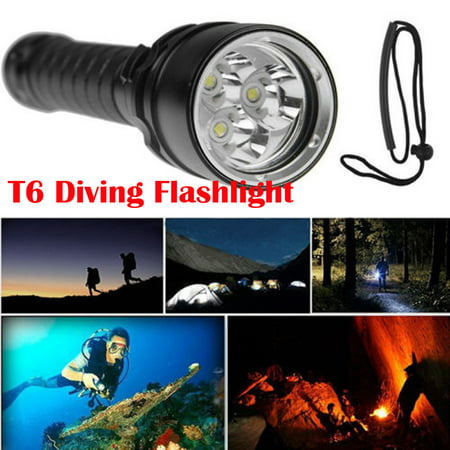 XML T6 LED Waterproof Scuba Diving Underwater Flashlight Torch