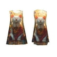 thumbnail image 7 of Haiem Sunshine Flower Meditating Cat for Women’s Summer Dresses – Casual Sleeveless Tank Loose Sundress, Lightweight Beach Dress, 7 of 7