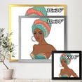 thumbnail image 4 of African American Woman With Turban and Earring 36 in x 36 in Framed Painting Canvas Art Print, by Designart, 4 of 4