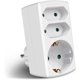 thumbnail image 1 of Adaptador de Enchufe 3 Vías 2 Euro y 1 Schuko con Bloqueo Infantil para Oficina y Hogar Blanco Paquete de 1 Unidad, 1 of 7