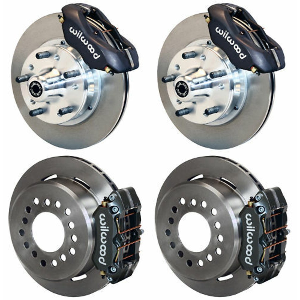 NEW WILWOOD DISC BRAKE KIT,11" ROTORS,BLACK 4 PISTON CALIPERS,PADS,HUBS