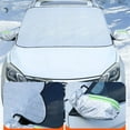 thumbnail image 4 of StSilkitty Magnetic Car Windshield Cover for All Seasons Protects Sedan from Snow,Tree Sap,Sun Damage and Frost with Night Visibility Strip and Mirror Coverage, 4 of 6