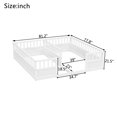thumbnail image 7 of Miniyam Double Twin Size Floor Bed, Wood Kids Bed with Guardrails, White, 7 of 7