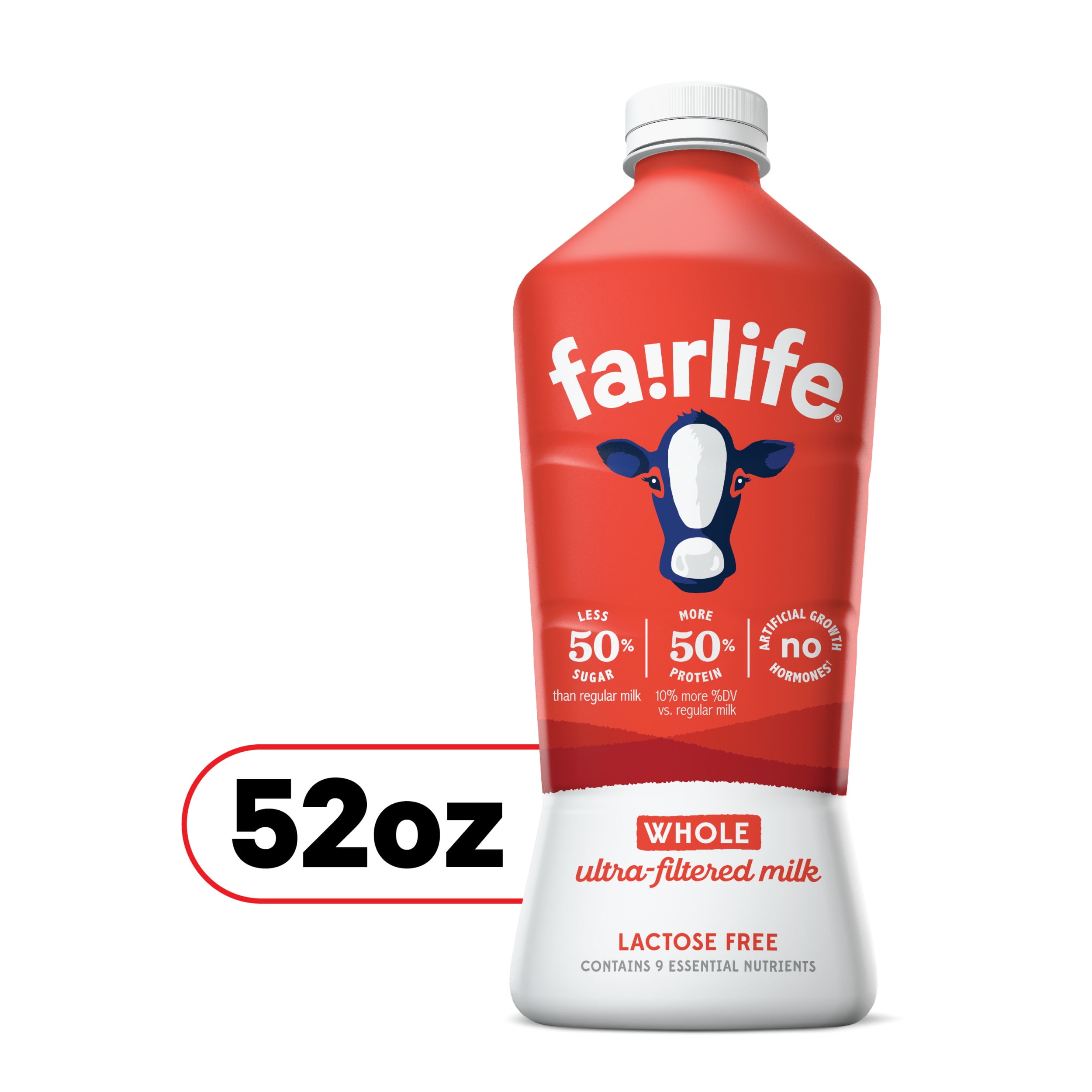 fairlife Whole UltraFiltered Milk, Lactose Free, 52 fl oz