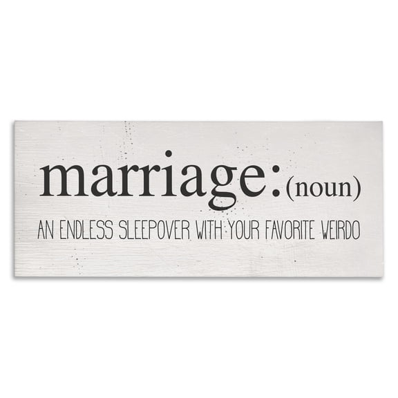 Stupell Industries Farmhouse Marriage Sleepover Funny Family Black and White Word Design Canvas Art, 30 x 13, by Lil' Rue