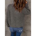 thumbnail image 2 of Womens Sweaters Long Sleeve 1/4 Zip Pullover Polo V Neck Dressy Casual Tops, 2 of 7