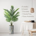thumbnail image 3 of Artificial Tree in Modern Polygon Pattern Effect Planter, Fake Areca Tropical Palm Silk Tree for Indoor and Outdoor Home Decoration - 57" Overall Tall (Plant Pot Plus Tree), 3 of 5