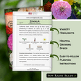 thumbnail image 2 of California Giants Zinnia Seeds - Non GMO Heirloom Varieties for your Flower Garden - 4 Pack, 2 of 5
