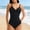 Black, variant on Women's Sports One-Piece Swimsuit Conservative Backless Triangle Push-Up Underwire Ruched High Waist Tummy Control Slimming High Stretch Cross-Border Beach Swimwear Coffee XL