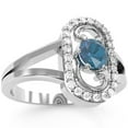thumbnail image 2 of Split Band Lab-Created Alexandrite Diamond Cocktail Ring In 14k White Gold, 2 of 6