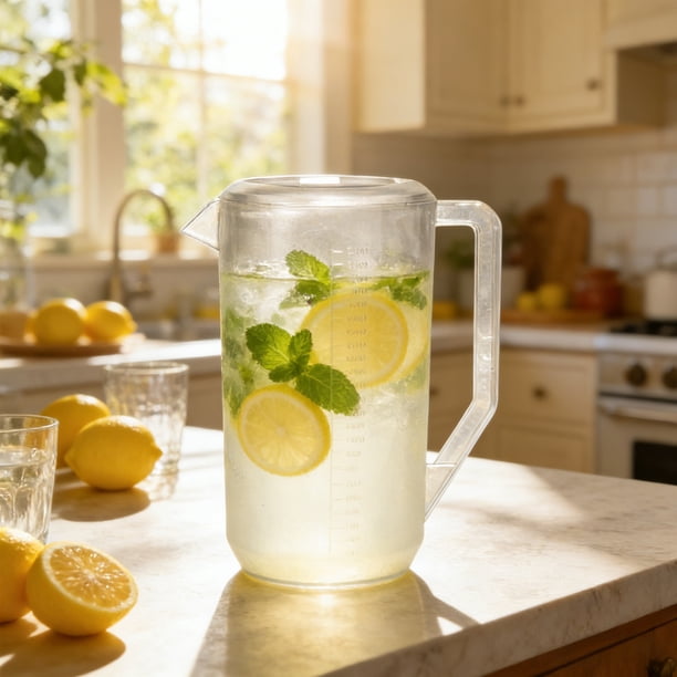 Domestic Water Cooler Large Capacity Plastic Jug With Measurement Markings Ideal For Tea Juices And Cold Brew Suitable For Shops