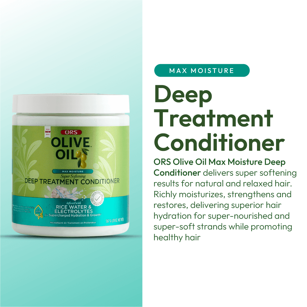 (2 pack) ORS Olive Oil Max Moisture Super Softening Deep Treatment Hair Conditioner, 20 oz