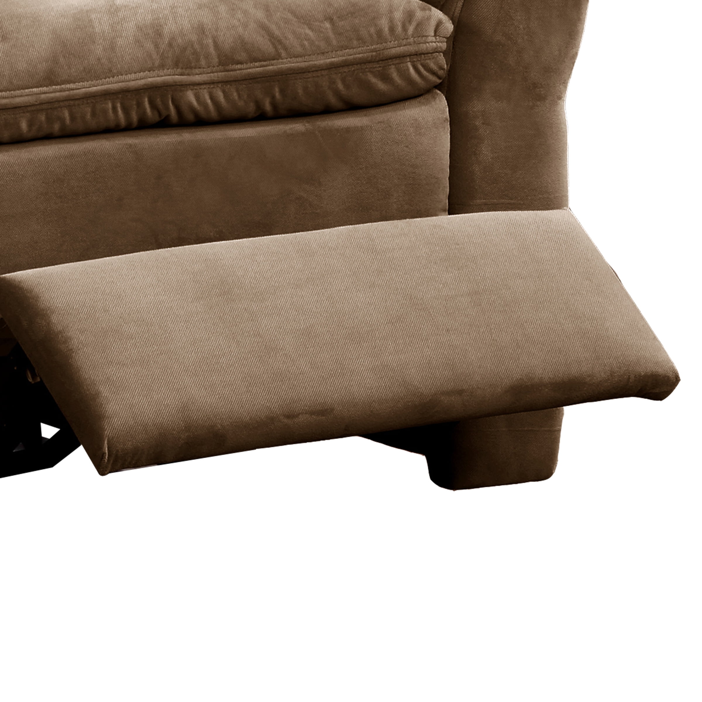 AC Pacific Felix Contemporary Style Upholstered Living Room Electric Recliner Chair with Lumbar Massage, Tawny Brown