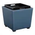 thumbnail image 3 of Ottomane de Rangement Rockford en Similicuir Bleu Ardoise, 3 of 8