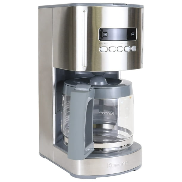 Kenmore Control de Aroma Cafetera Programable de 12 Tazas, Gris/acero Inoxidable
