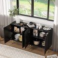 thumbnail image 6 of Furtivusia 4 Door Storage Cabinet, Sideboard Buffet Cabinet, Modern Buffet Console  for Living Room, Kitchen, Black, 6 of 9
