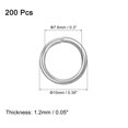 thumbnail image 2 of Unique Bargains 200Pcs Open Jump Rings, 10mm Stainless Steel O Rings, Split Rings Circle Clasp Connecting Rings, Silver, 2 of 7