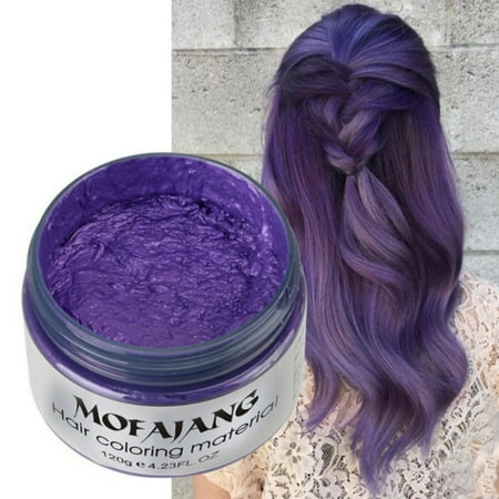 Hair Color Wax, Instant Purple Hair Color Wax, Temporary Hairstyle Cream, Hair Pomades, Hairstyle Wax for Men and Women-Purple