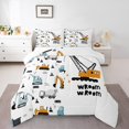 thumbnail image 2 of Manfei Construction Truck Teen Full Size Comforter Sets, Cartoon Yellow Car Bedding Comforter Set, Vehicle Theme Bedding Sets, Breathable Home Decor, 3pcs, 2 of 8