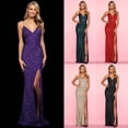 thumbnail image 2 of Vestido de verano para mujer, sexy, con lentejuelas, sin espalda, con abertura y adelgazamiento, vestido largo, 2 of 5