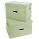 thumbnail image 1 of Valease Contenedores de almacenamiento plegables grandes de tela de lino con tapa extraíble y asas Caja de almacenamiento lavable Contenedores organizadores Cestas Cubo con cubierta para dormitorio of, 1 of 1