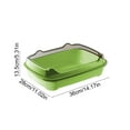 thumbnail image 3 of Tvtnvo Large Litter Box Leakproof High Sides Anti-Scatter Step Open Top Pet Litter Pan for Large Pets Spacious Nonstick Easy Rinse Low Front Entry Green 14.1x11x5.3in, 3 of 6