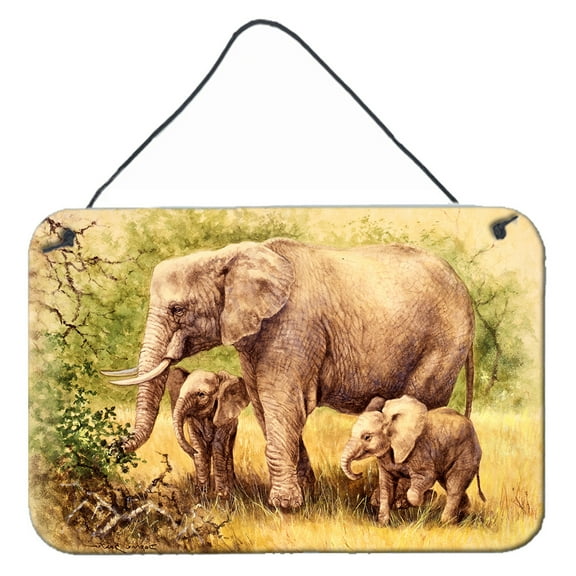 Carolines Treasures BDBA0112DS812 Elephants by Daphne Baxter Wall or Door Hanging Prints  8x12 multicolor
