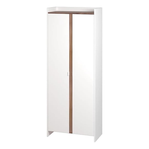 Manhattan Comfort Ratzer Storage Cabinet from Engineered Wood in White and Brown