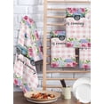 thumbnail image 2 of Spring Kitchen Dish Towels for Drying Dishes Set of 4, Truck Botanical Rose Leaves Butterfly Pink Lattice Waffle Weave Microfiber Hand Tea Bathroom Towels Quick Dry & Absorbent Towel 15.7x23.6, 2 of 7