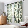 thumbnail image 2 of Yayeee Window Curtains Light Filtering 63"x42" Grommet Panel Pair Home Living Room Decor, Green Geometric, 2 of 7