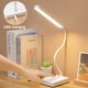 thumbnail image 2 of Lámpara de escritorio LED con 3 modos de luz LED, cuello de cisne de silicona, luz de lectura duradera de plástico para niños, para dormitorio, oficina, dormitorio, versión enchufable sin batería, 2 of 6