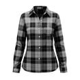 thumbnail image 7 of CBASIHI Womens Long Sleeve Plaid Button Down Shirts- Fall Collared Casual Trendy Loose Fit Flannel Shacket Jacket Gray Size XL, 7 of 7