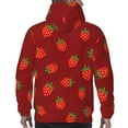 thumbnail image 7 of Pofeuu Strawberry Print Mens Casual Hooded Collar Drawstring Hoodies Pullover Sweatshirts Casual Long Sleeve Shirts-Small, 7 of 7
